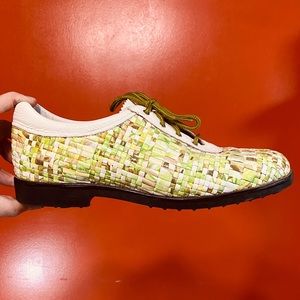 06 - Aerogreen Handmade Woven Leather Womens Golf Shoes Sz 7.5